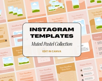 Pastel Instagram Templates, Social Media Templates, Canva Template Instagram, Instagram Templates for Business, Instagram Post Template