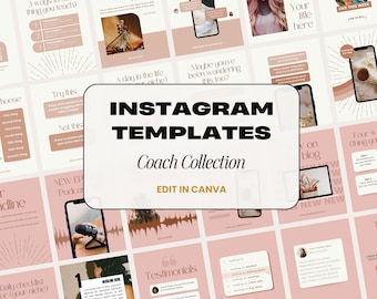 Instagram Template Canva Coach, Coaching Instagram Post, Instagram Post Template Business, Social Media, Entrepreneur Instagram Template