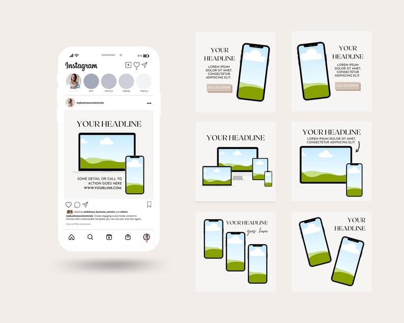 Digital mockup, iPhone-mockup, mallar för laptop-mockup, enhetsmockup, Canva-mall för småföretag, marknadsföringsmall bild 4