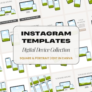 Digital Mockup, iPhone Mockup, Laptop Mockup Templates, Device Mockup, Canva Template for Small Business, Marketing Template