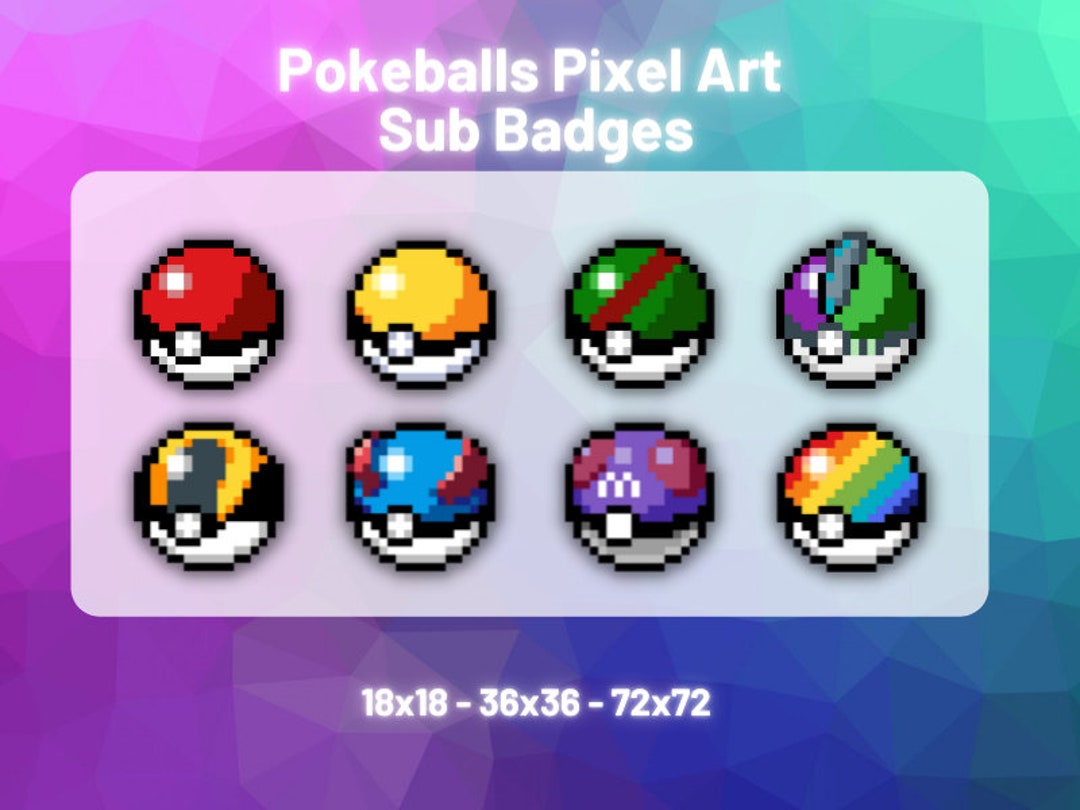 Poke Balls Twitch Sub / Cheer Badges Pixel Art - seaosaur's Ko-fi Shop