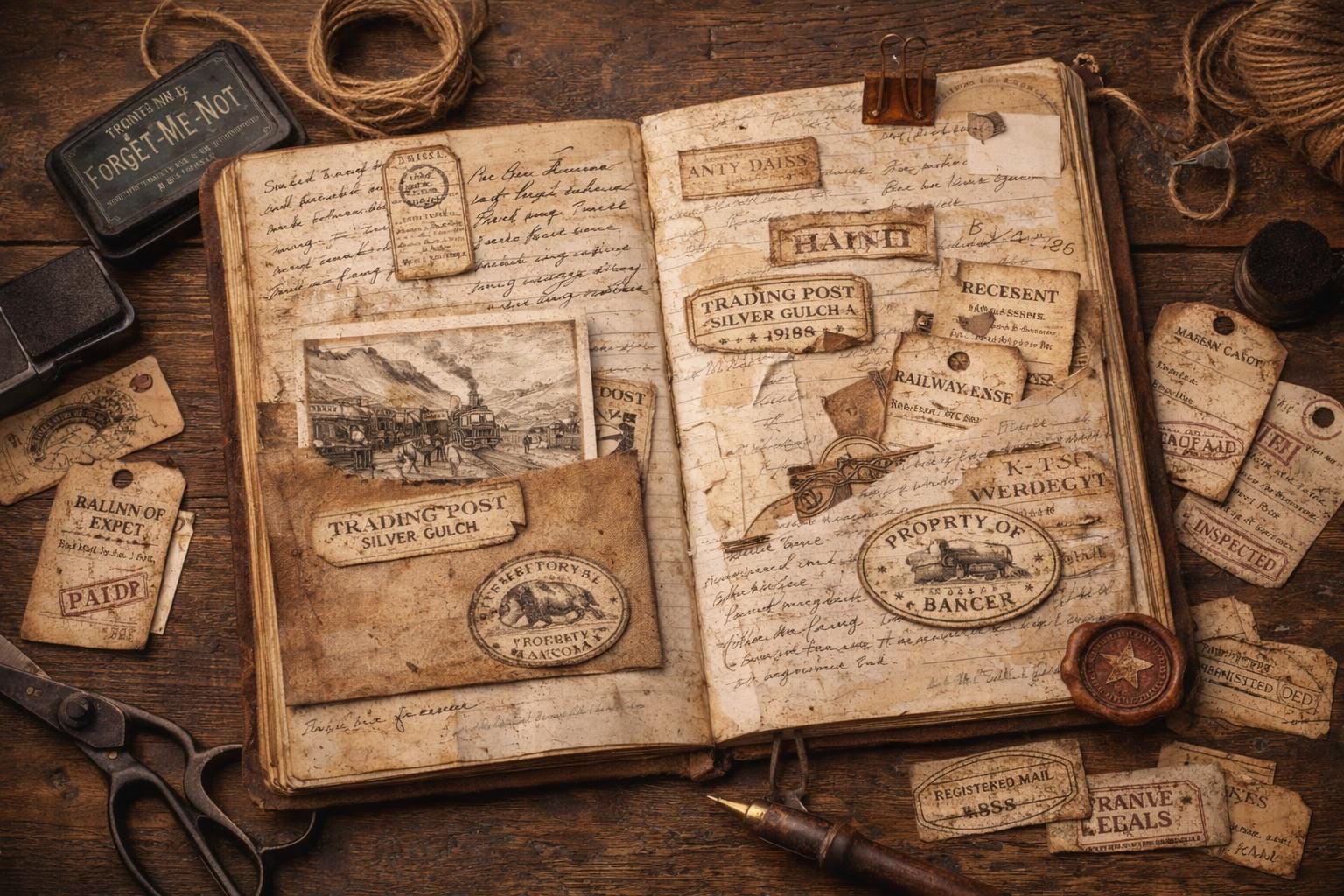 Junk Journal Printable Kit | Vintage Ephemera Paper Pack | Old West ...