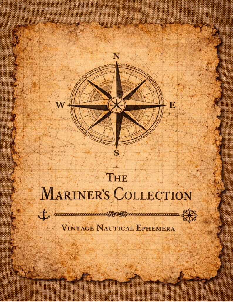 Ephemera Printable Bundle | Maritime Junk Journal Kit | Aged Parchment ...