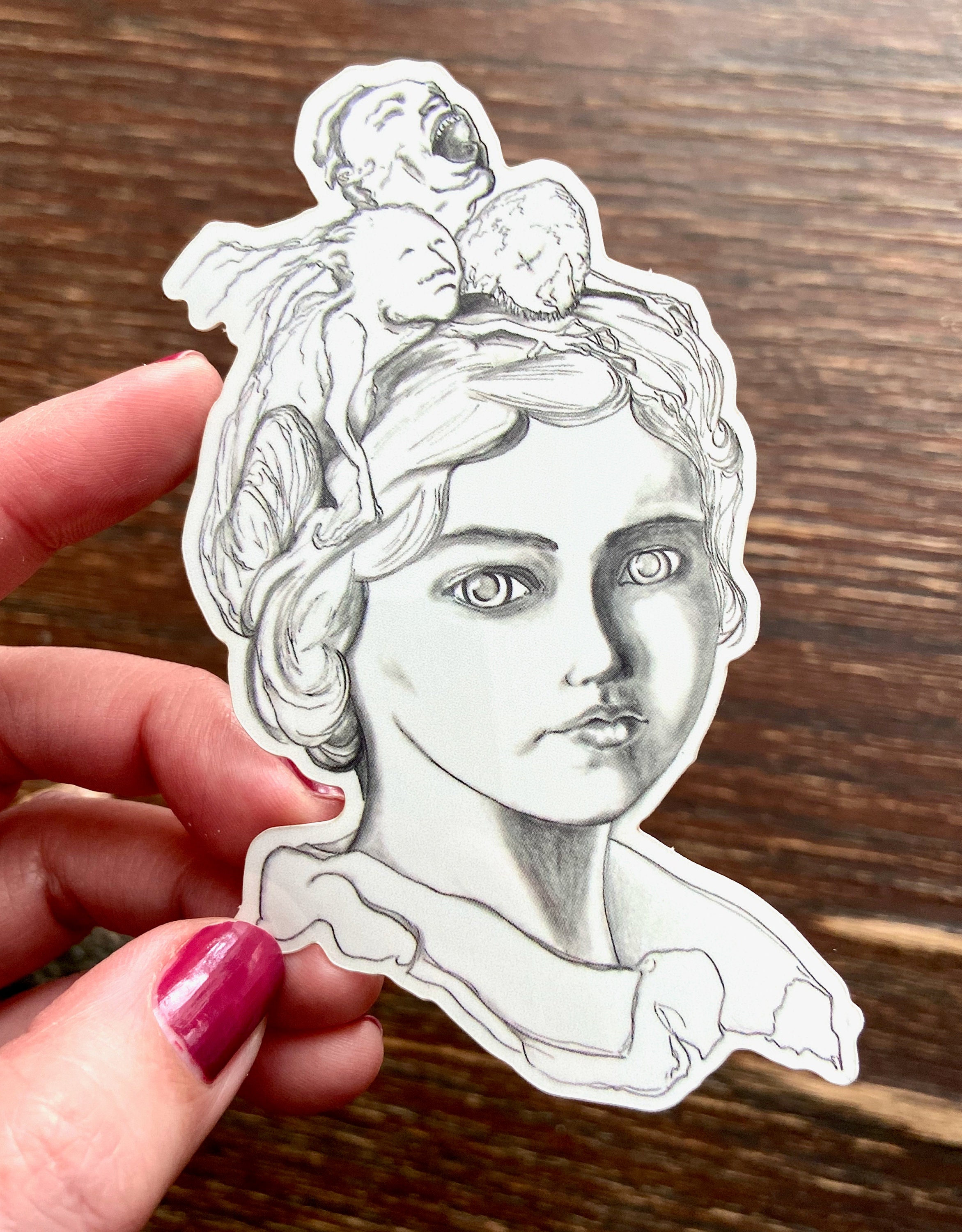 Demons: Sticker Surrealism Portrait Gothic Art Surreal | Etsy