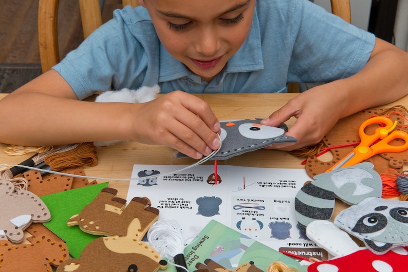 Woodland Animals Sewing Kit for Kids Craft Kit Make Your Etsy
