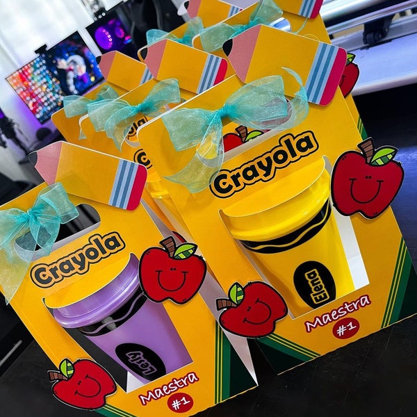 Crayola cup Holder / Blister for coffee cup - Teacher's Day