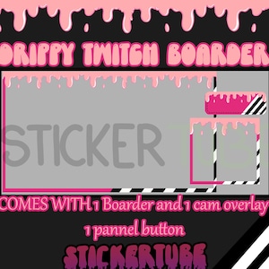 Drippy Overlay Bundle | Pink | Twitch Assets