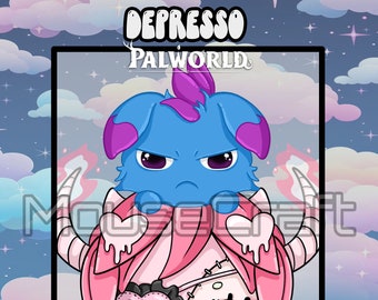 Depresso / Cute PalWorld Pals / Accesorios PNG Tuber / Activos de Twitch