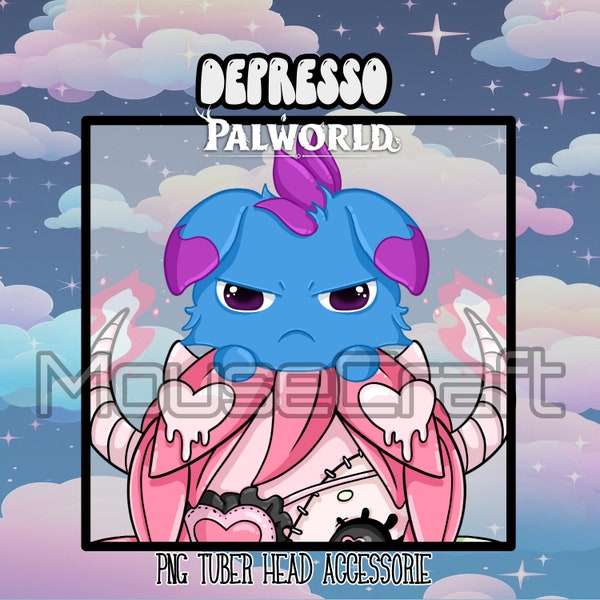 Depresso | Cute PalWorld Pals | PNG Tuber Accessories | Twitch Assets