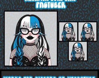 Cute Goth Girl PNGTuber | Premade Kashwyn Avatar  | Veadotube | Discord | Twitch (Digital Download)