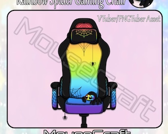 Rainbow Spider Gaming Chair | VTuber-PNGTuber Assest | Twitch Assets