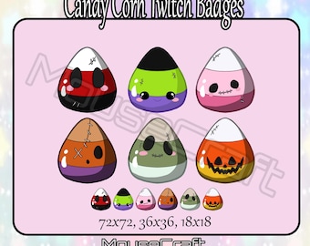 Candy Corn Badges | 6 Pack | Premade | Twitch Sub Badge