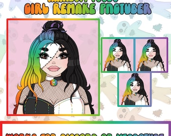 Cute Rainbow Voodoo Girl  REMAKE | Premade PNG Tuber | Veadotube | Discord | Twitch