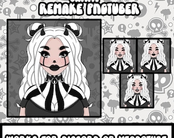 Cute Goth Girl "Sammy" | REMAKE | Premade PNG Tuber | Veadotube | Discord | Twitch