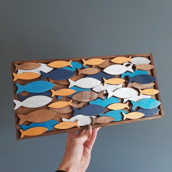 Wooden Fish Wall Art Etsy
