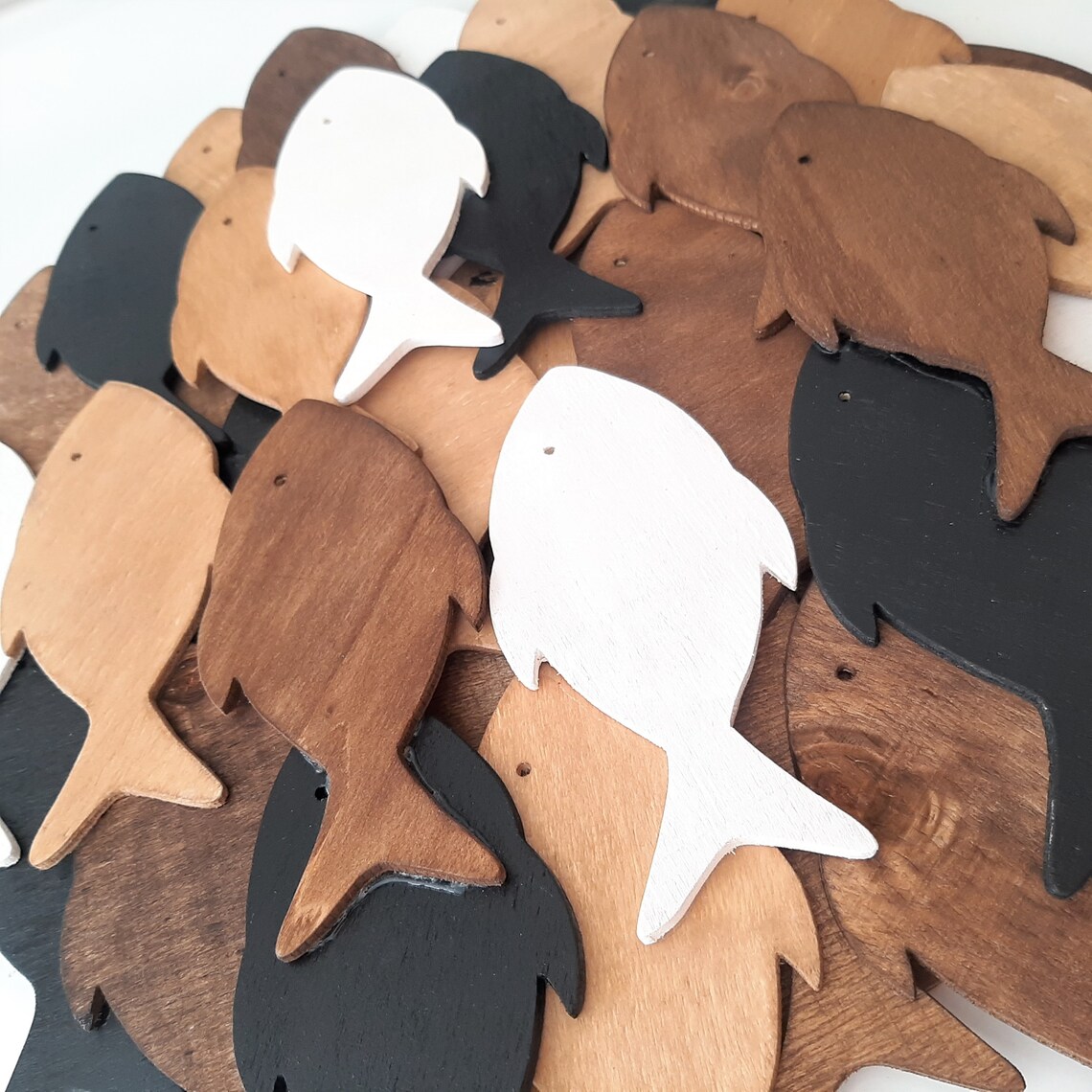 Wooden Fish Wall Art School of Fish Wall Decor Modern Wall Etsy