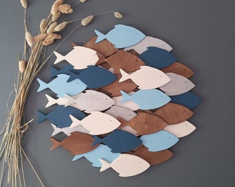 Handmade Wooden Fish Wall Art: Coastal Decor
