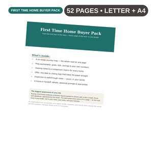 First Time Home Buyer Planner | Home Buyer Guide, House Hunting Checklist & Home Buying Planner (PDF Download)