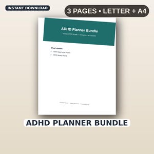 ADHD Planner Bundle | Daily + Weekly Focus Organizer (PDF Download)