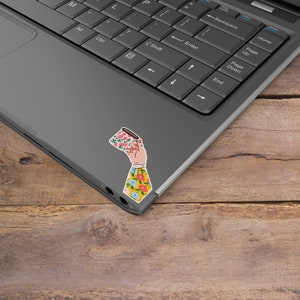 Coffee in Hand Water Bottle Sticker Hydro Flask Sticker Laptop Sticker Journal Sticker MacBook Sticker Cute Sticker image 4