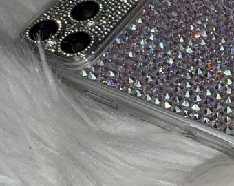 READY TO SHIP - Handmade Swarovski Crystal iPhone 17 Pro Max Case: Clear Ab Sparkle