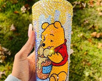 Winnie the Pooh Crystal Bling Tumbler Cup: Hunny Bear Starbucks Cup