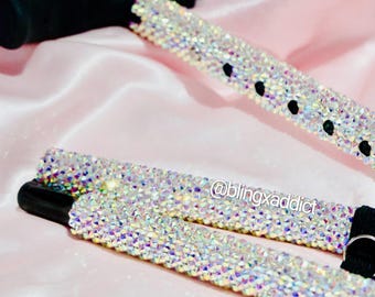 Crystal Bedazzled Foldable Walking Cane | Ergonomic Grip Handle | Supports Up to 350 lbs | Adjustable Height to 6’5” | Custom Name Option