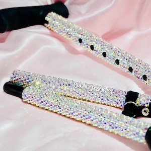 Crystal Bedazzled Foldable Walking Cane | Ergonomic Grip Handle | Supports Up to 350 lbs | Adjustable Height to 6’5” | Custom Name Option