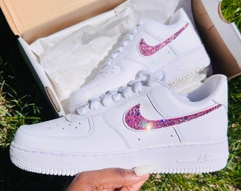 Bedazzled Swarovski Crystal Nike Air Force 1 Low Top Custom Handmade Sneakers