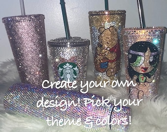 Your DESIGN| Personalized Custom Crystal Bling Cold Cup Tumbler