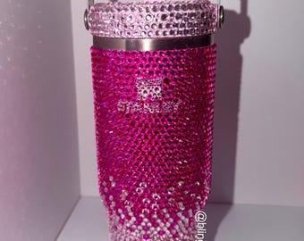 Vaso Stanley personalizado con cristales brillantes, vasos personalizados con purpurina, 60 oz, 40 oz, 30 oz, 20 oz.