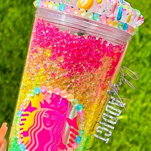 The ORIGINAL M&M Neon Rainbow Crystal Crush Starbucks Tumbler - Etsy