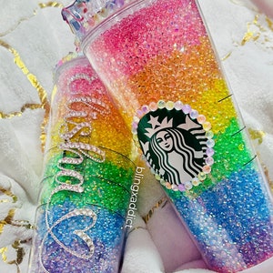The ORIGINAL Pastel Rainbow Crush Crystal Starbucks Tumbler