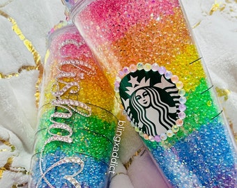 The ORIGINAL Pastel Rainbow Crush Crystal Starbucks Tumbler