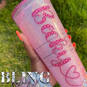 Glitter Liquid Customized Snow Globe Starbucks Tumbler Cup
