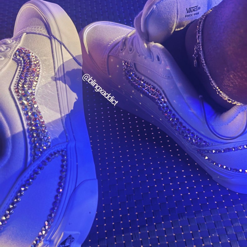 Vans Skool Rhinestone Custom Bedazzled KNU Skool Vans | Choose Glass or Swarovski Crystal - Etsy