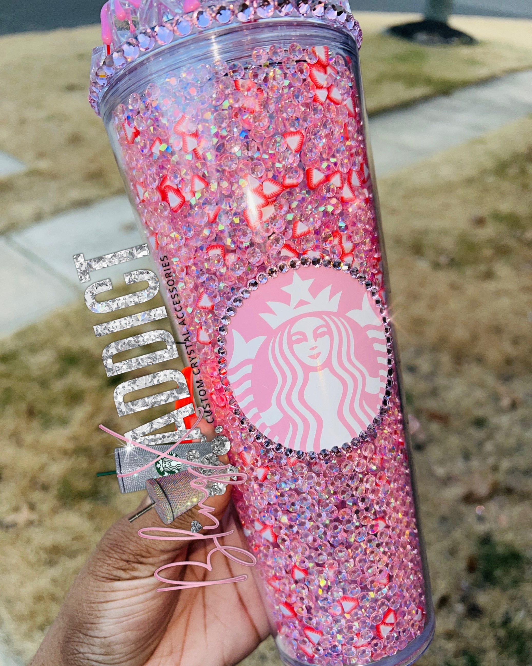 Strawberry Crush Crystal Pink Starbucks Tumbler - Etsy