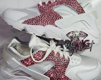 Bedazzled Swarovski Womens Nike Air Huarache Crystal Bling Sneakers Etsy