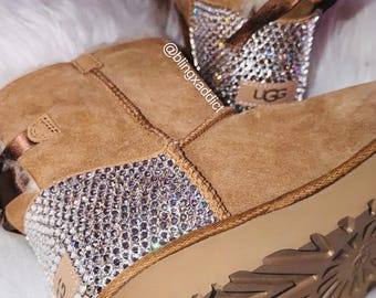 Swarovski Crystal Bling Custom UGG Bailey Bow Boots| Choose UGG Boot Version: Mini, Short, or Tall