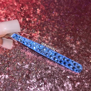 Crystalized Stainless Steel Slanted Tip Tweezers