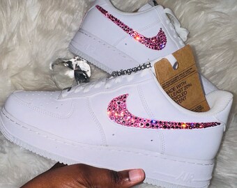 Bedazzled Swarovski Crystal Nike Air Force 1 Low Top Custom Handmade Sneakers