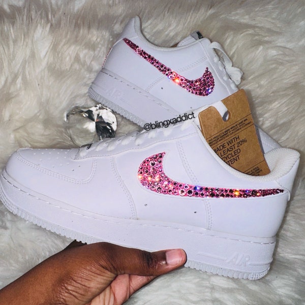 Bedazzled Swarovski Crystal Nike Air Force 1 Low Top Custom Handmade Sneakers