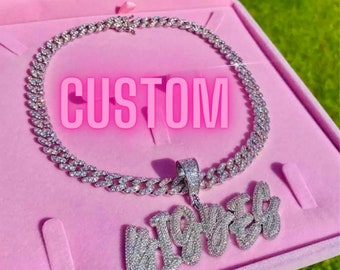 So Fancy - Custom 9mm Cuban Link Cursive Necklace