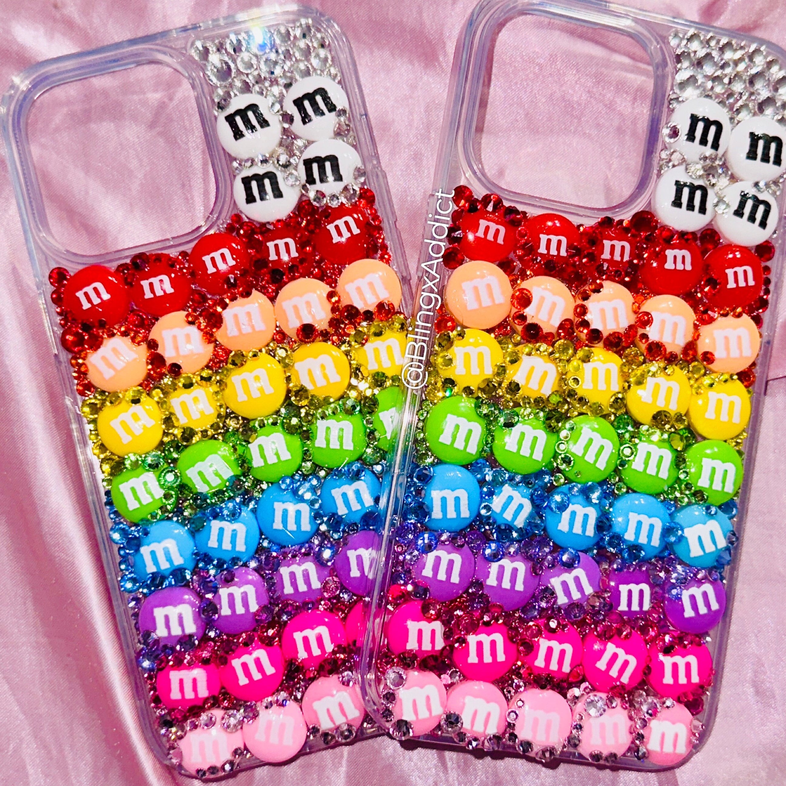 Rainbow M&M Crystal Candy Phone Case