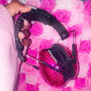 Bedazzled Hearing Protection with Crystals | Bling Earmuffs | Lightweight, Foldable, NRR 20dB