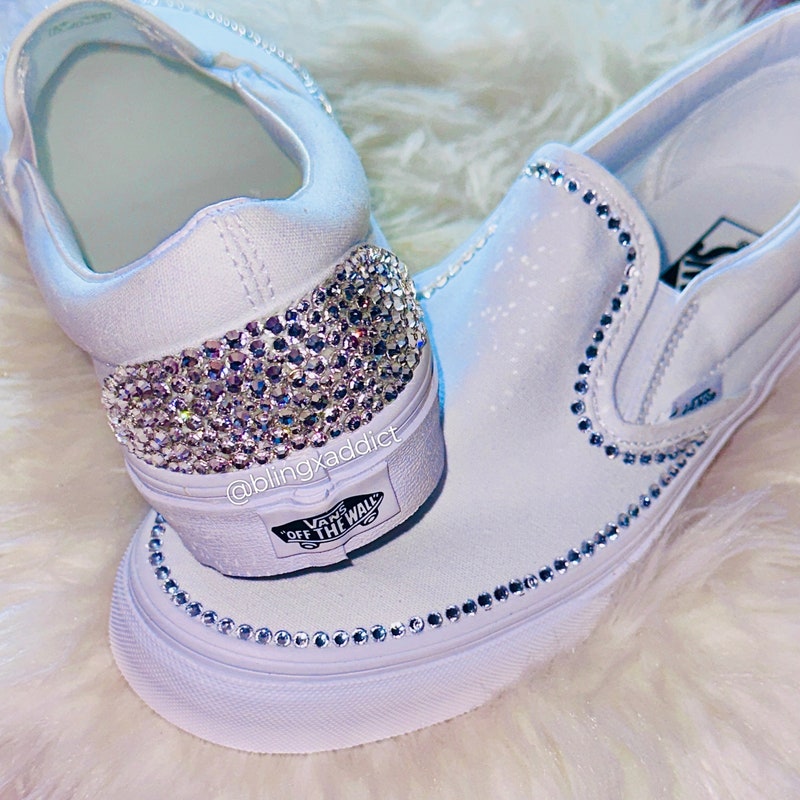 Vans Skool Rhinestone Rhinestone Van Shoes - Etsy