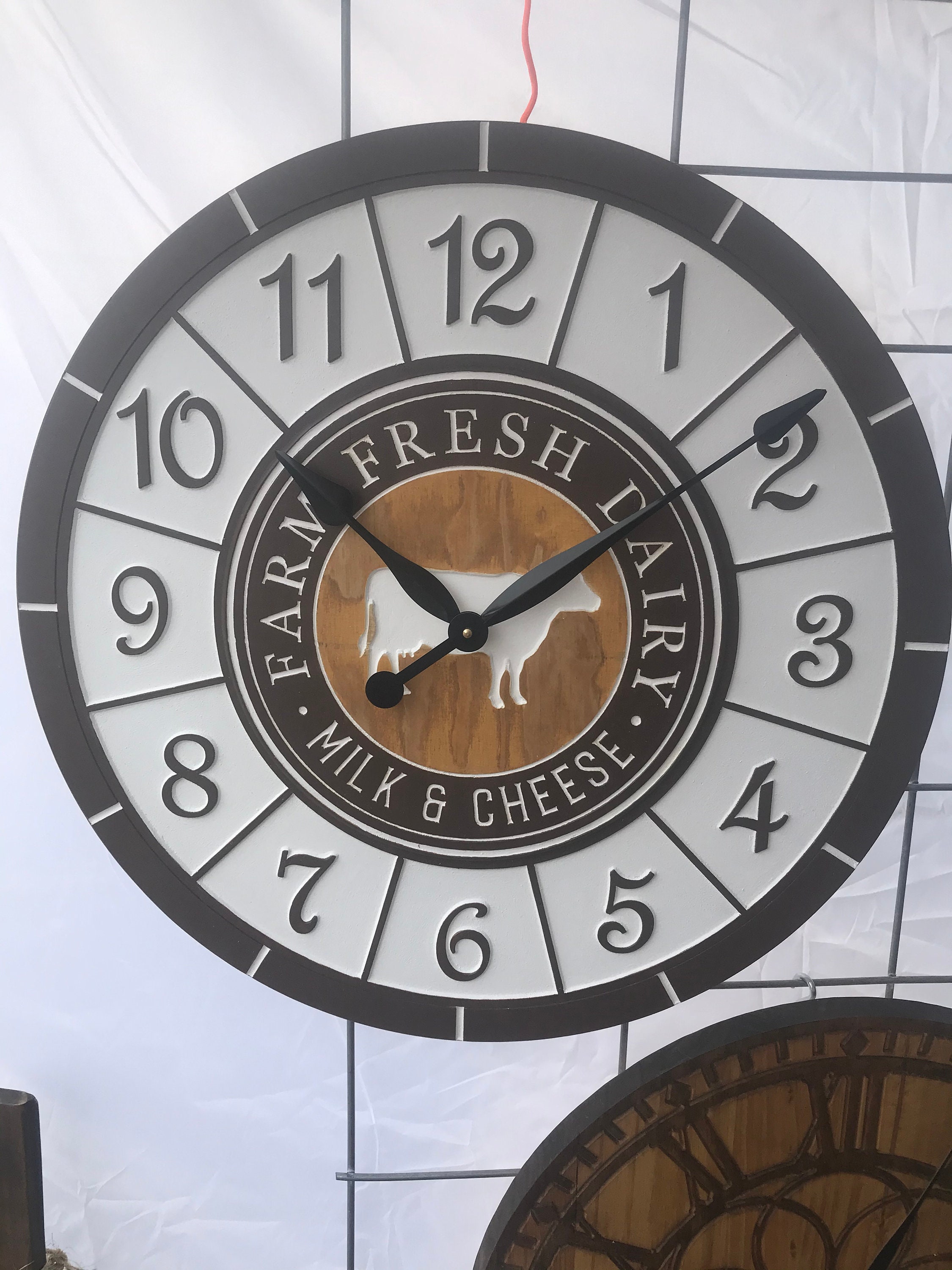 Clock farm clock large clock carved clock face Etsy