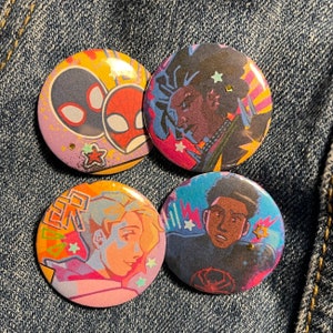 across the spiderverse - button set of 4