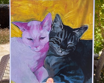 cats painting art print