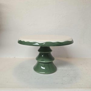 Vintage Christmas Tree Cake Stand: Earthenware Holiday Dessert Display